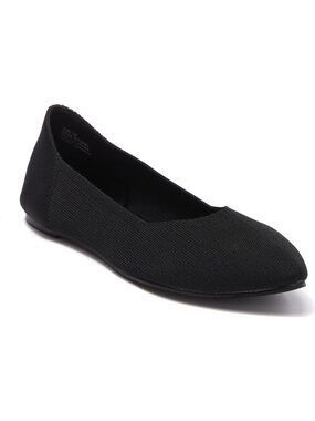 MIA Kerri Pointed Toe Knit Flats Womens 8 Black Slip On Comfort Insole Ballet